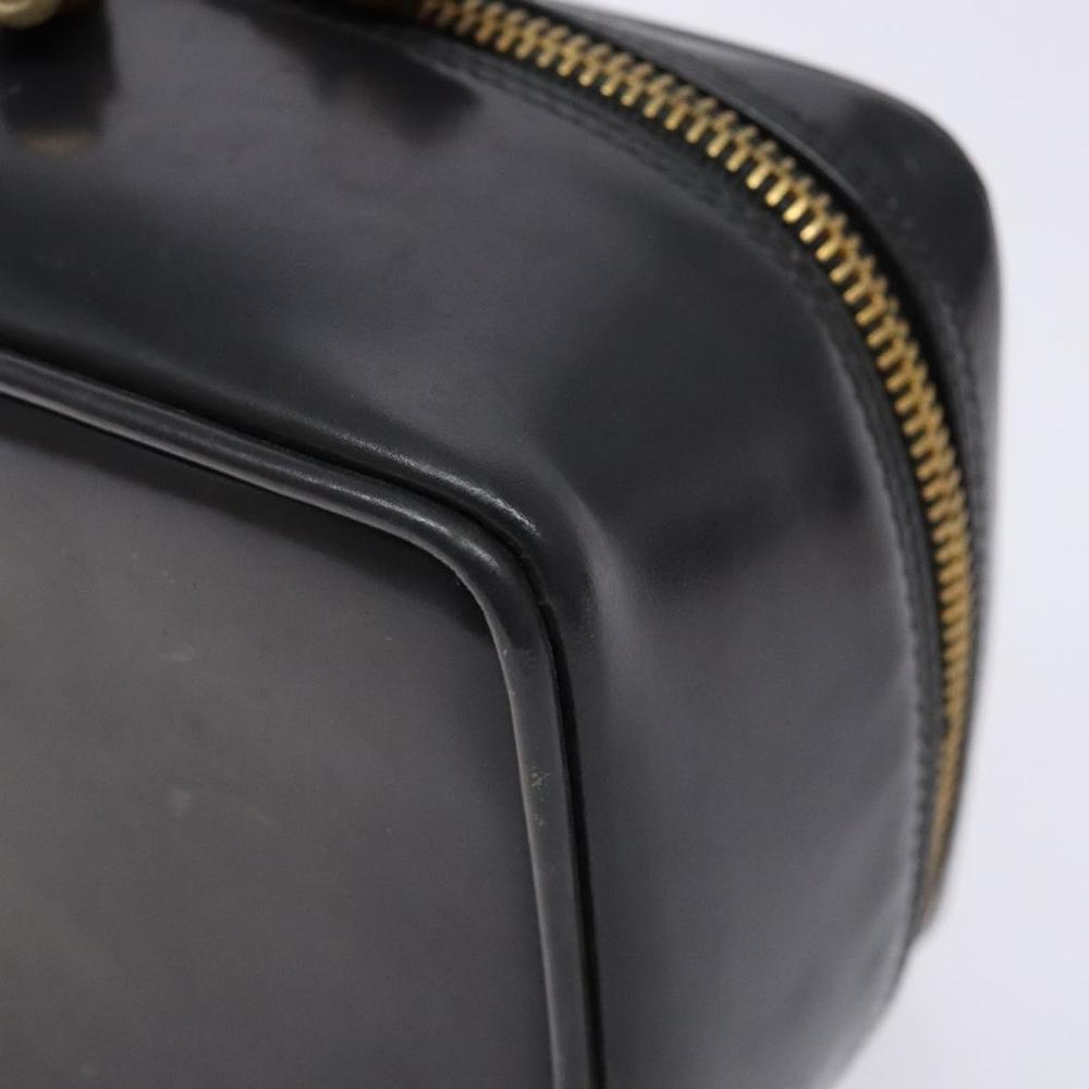 GUCCI Bamboo Vanity Hand Bag Patent leather Navy Gold 032 1705 0151 Auth 139591 - Picture 9 of 16